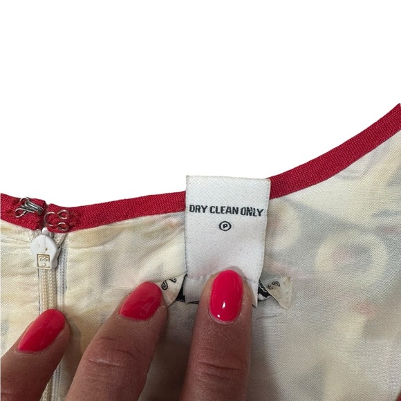 Vintage Alexandra Bartlett Abstract Print Dress | Size 12 | Linen Blend Tropical - Picture 3 of 10